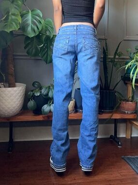 Rave Blue Jeans with Pink Topstitching